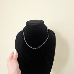 Handcrafted Blue Beaded Necklace - Unbranded